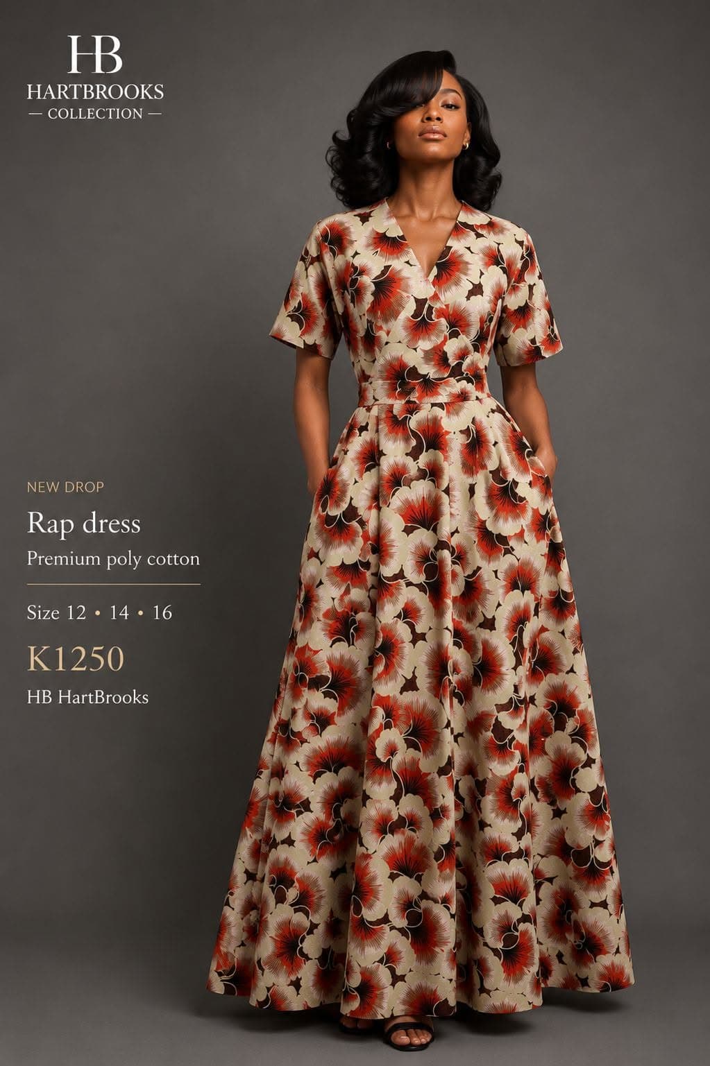 Premium Poly Cotton Wrap Dress by Hartbrooks